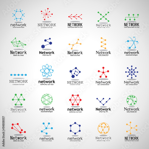 Network Icons Set - Isolated On Gray Background - Vector Illustration, Graphic Design. For Web, Websites, Template