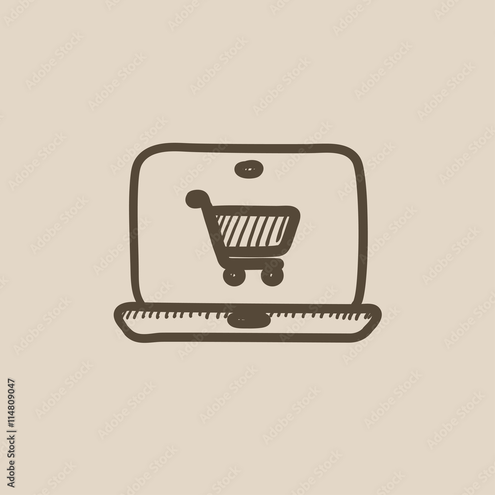 Online shopping sketch icon. Online shopping sketch icon.