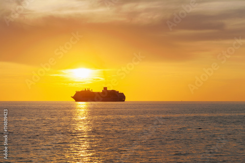 Dramatic sea and transport boat