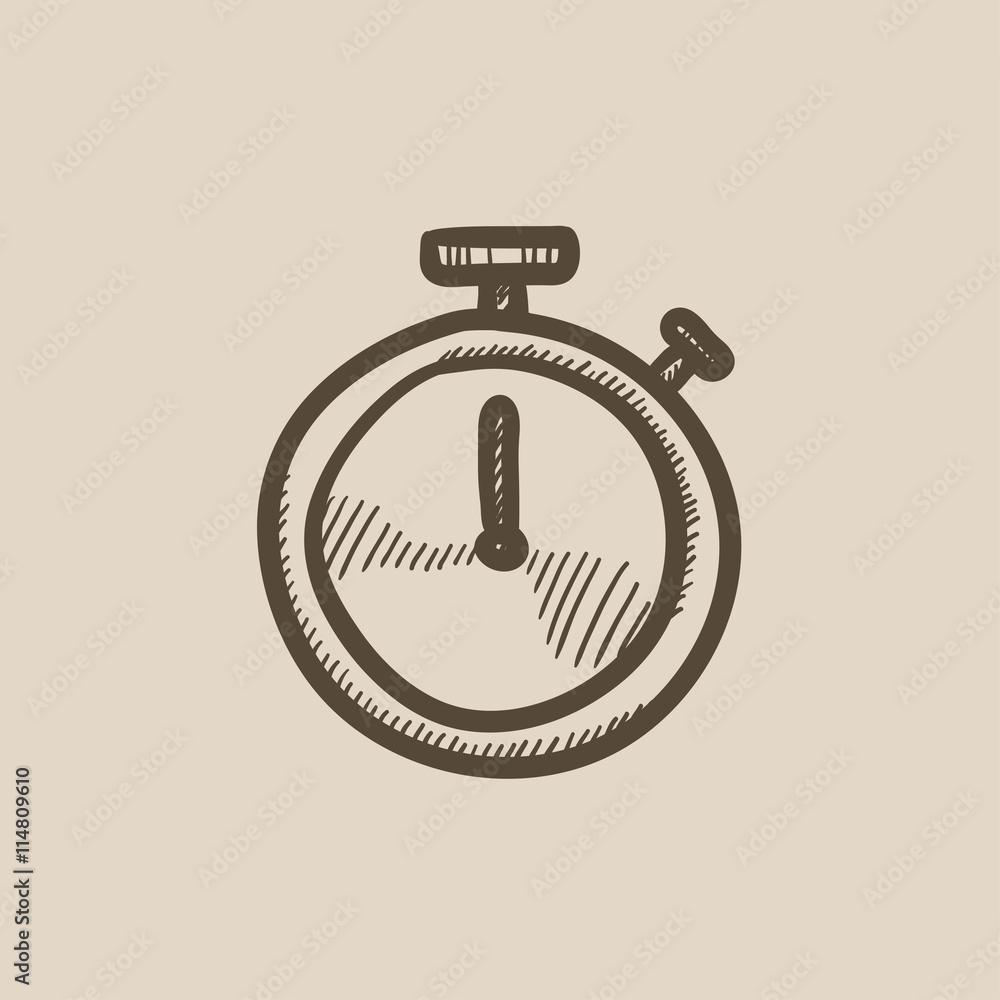Stopwatch sketch icon. Stopwatch sketch icon.