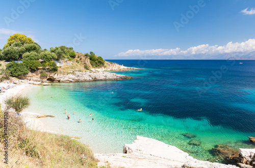 amazing beach in Kassiopi on Corfu island  Greece