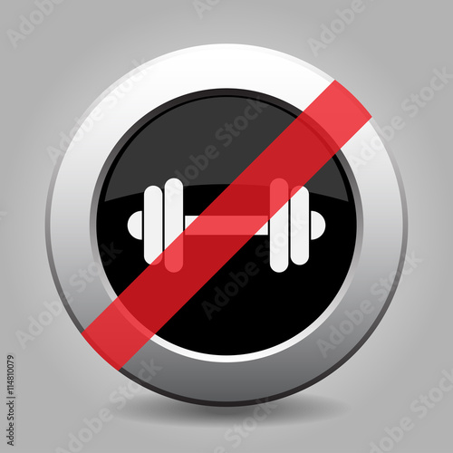 gray chrome button - no dumbbell