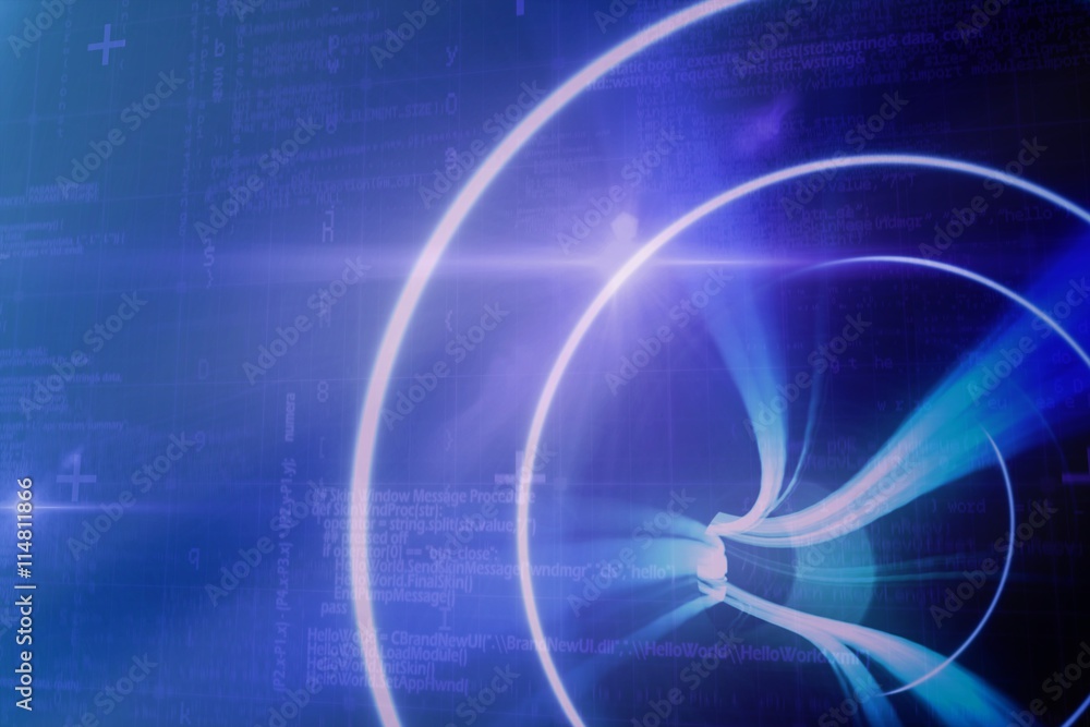 Obraz premium Composite image of blue spiral with bright light