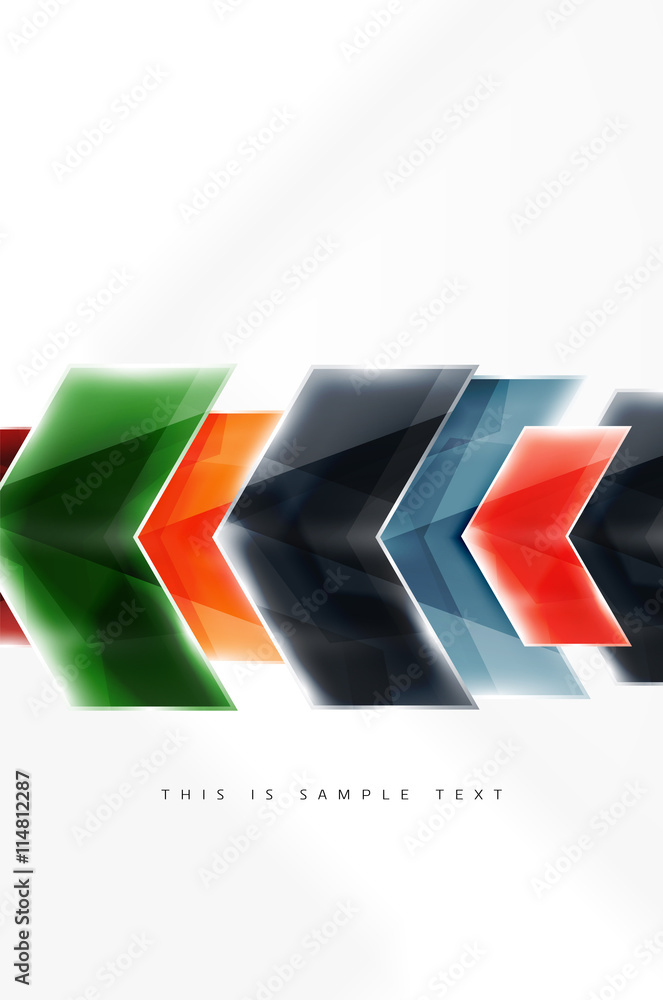 Obraz premium Glass glossy arrow motion background