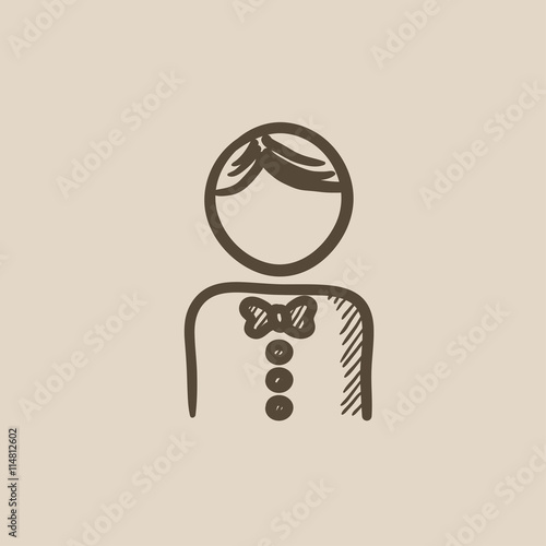 Waiter sketch icon.