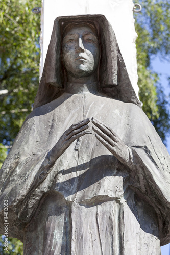  statue of Saint Faustina  ,  Church on Skalka,  Krakow, Poland. photo