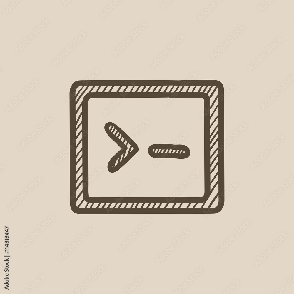 Terminal startup sketch icon. Terminal startup sketch icon.