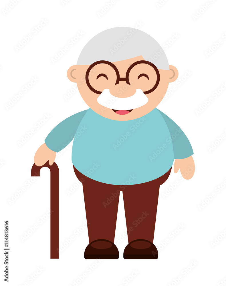 cute grandfather  isolated icon design