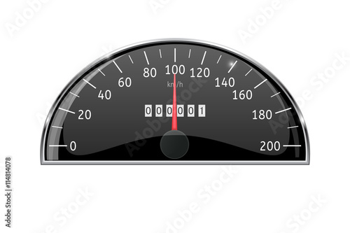 Speedometer. Semi-circle speed gauge