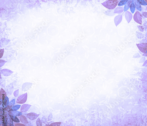 Background grunge with flower corners  violet