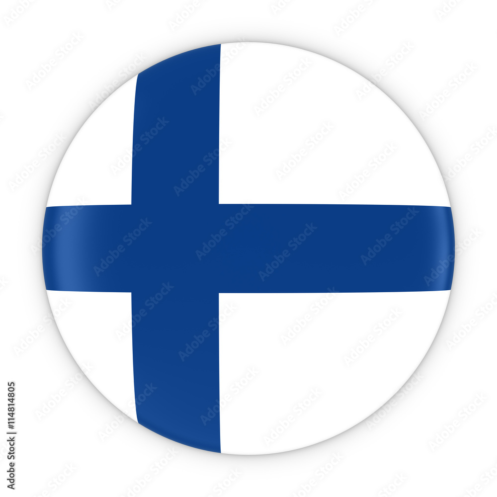 Finnish Flag Button - Flag of Finland Badge 3D Illustration Finnish Flag Button - Flag of Finland Badge 3D Illustration