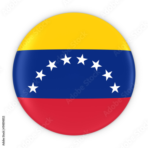 Free Download Venezuelan Flag Button - Flag of Venezuela Badge 3D Illustration - GFXLoad