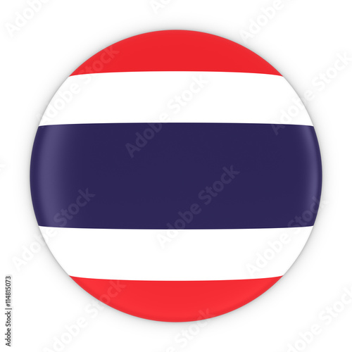 Thai Flag Button - Flag of Thailand Badge 3D Illustration