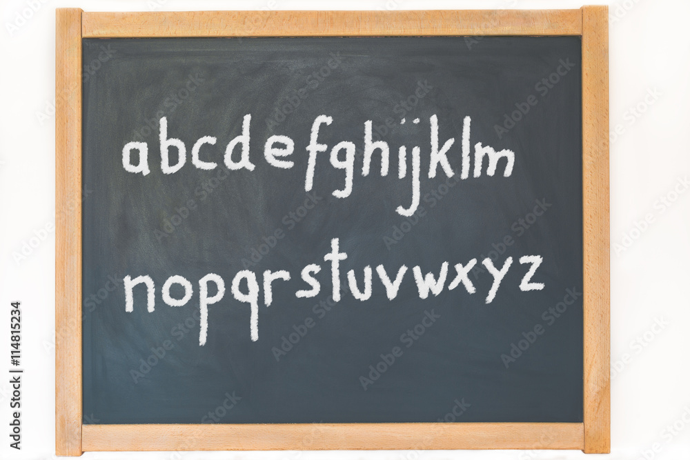 Obraz premium das Alphabet steht auf einer Tafel