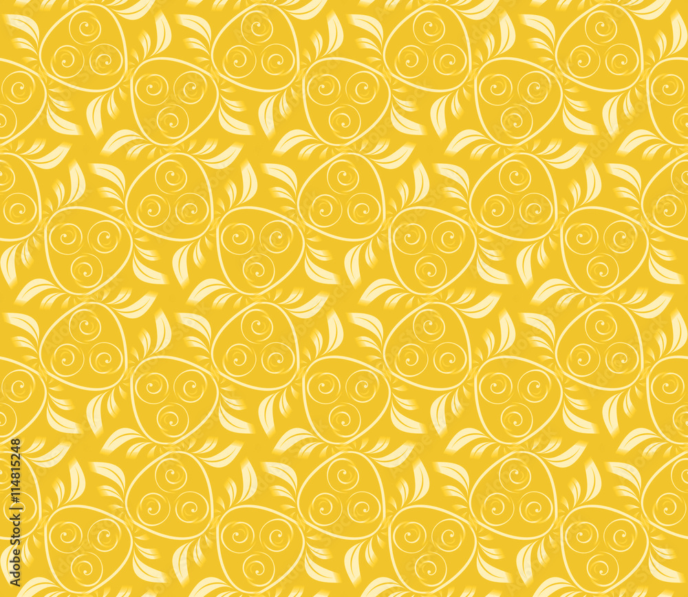 Fototapeta premium Seamless abstract vegetable pattern, yellow