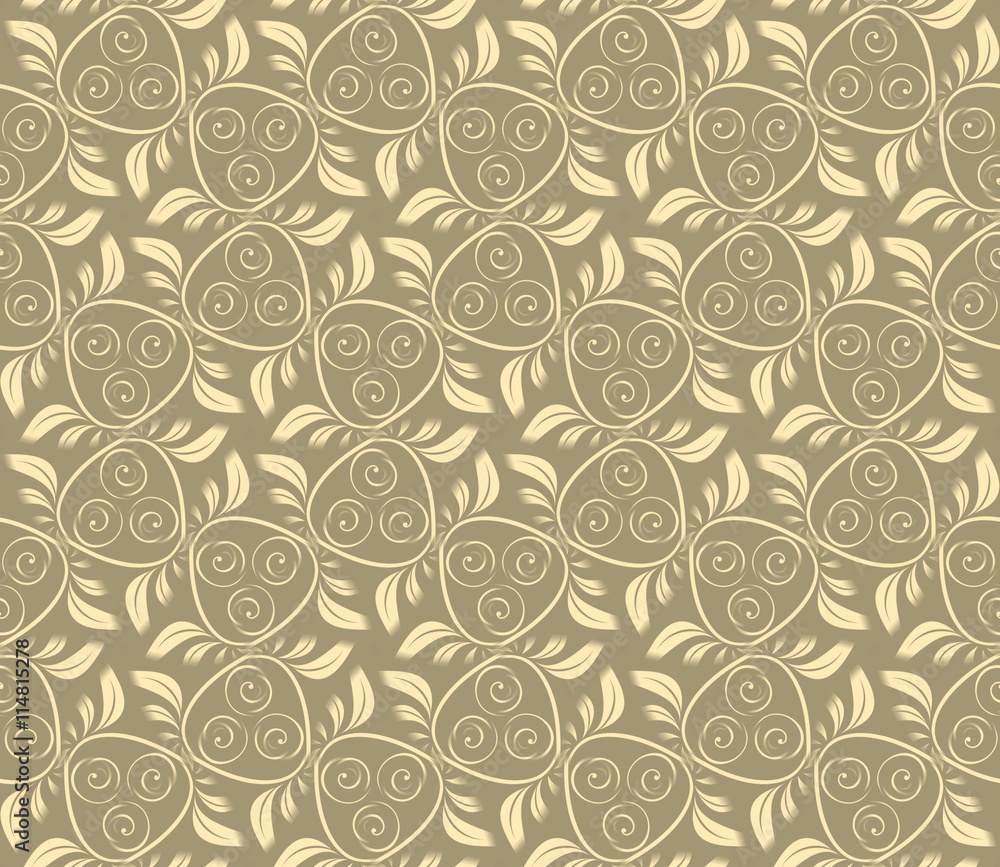 Fototapeta premium Seamless abstract vegetable pattern, beige sand