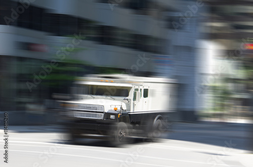 Armored truck with  motion effect applied © DD Images