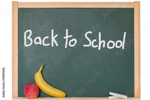 auf einer Tafel steht Back to School