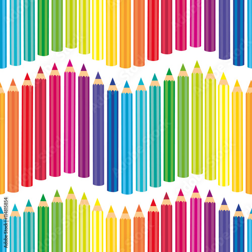 Vector background seamless pattern with colored pencil.