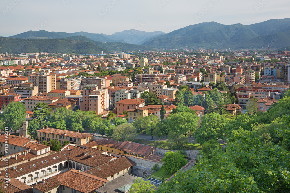 Brescia - The outlook over the Town from castle.