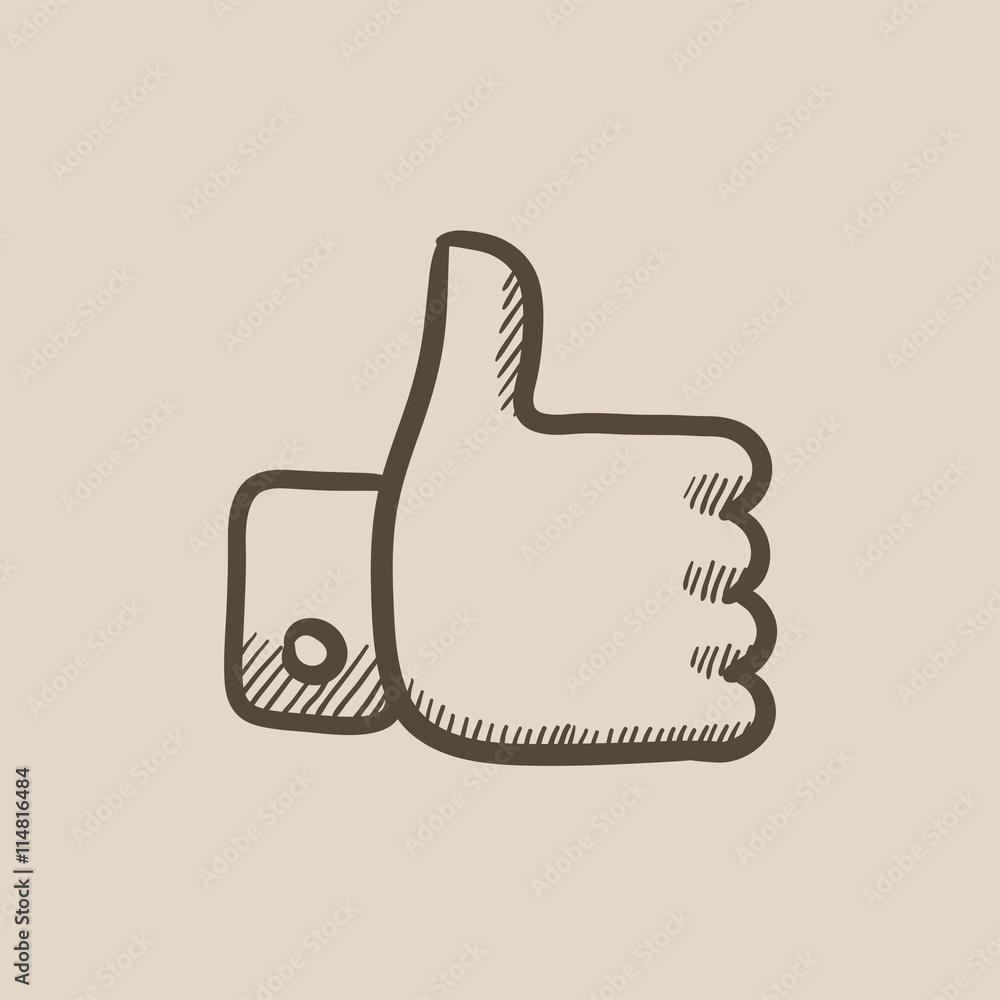 Thumbs up sketch icon. Thumbs up sketch icon.