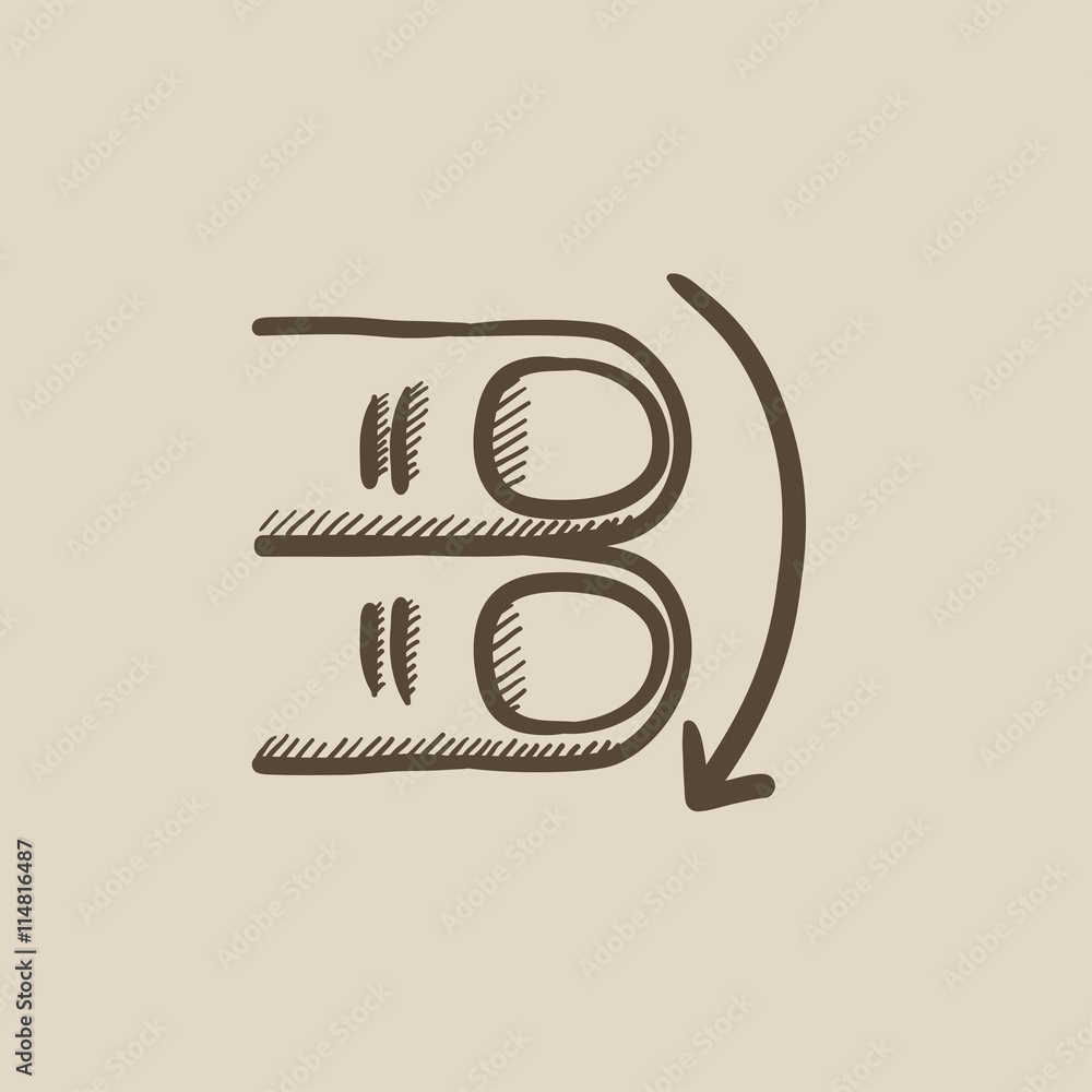 Touch screen gesture sketch icon. Touch screen gesture sketch icon.