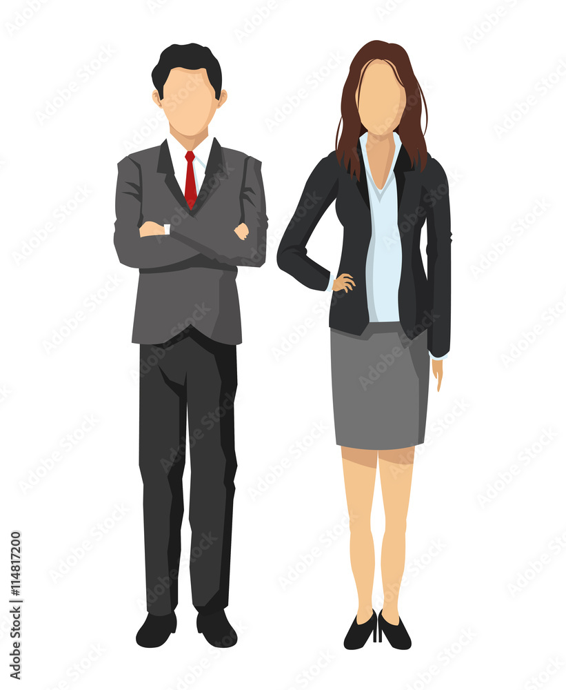 Couple of Woman and Man avatar icon. Businesspeople design. Vect Couple of Woman and Man avatar icon. Businesspeople design. Vect