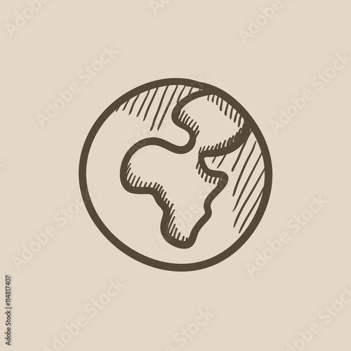 Globe sketch icon.