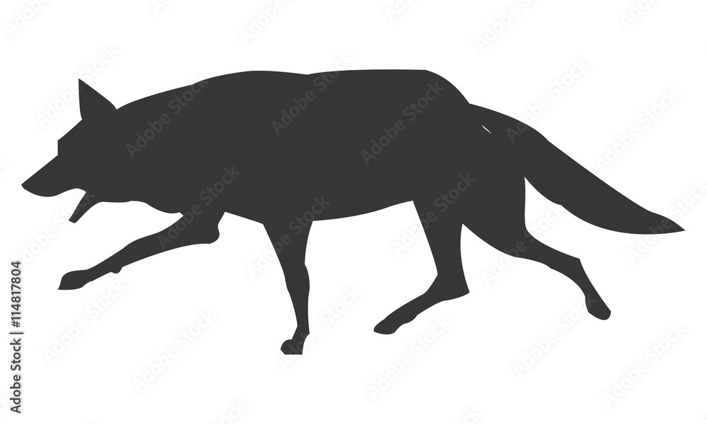 wolf running silhouette icon