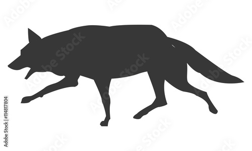 wolf running silhouette icon