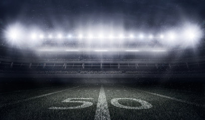 Stickers Stadion American football stadion met flitslichten  © masisyan