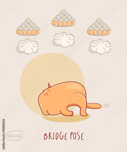 Red Yoga Cat in Bridge pose