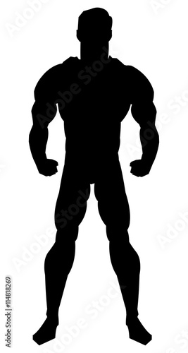muscular man black silhouette icon