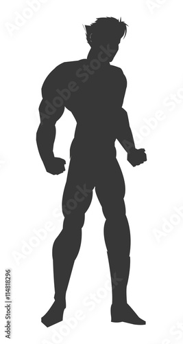 muscular man silhouette icon