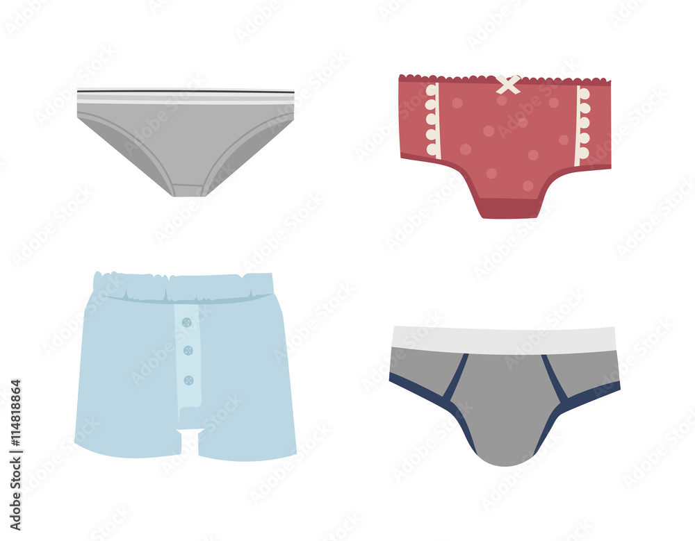 Mens briefs isolated on white background. Fashion underwear clothes underpants  boxers. Vector isolated panties briefs textile underpants boxers. Sport  drawers fitness men underwear. Stock Vector