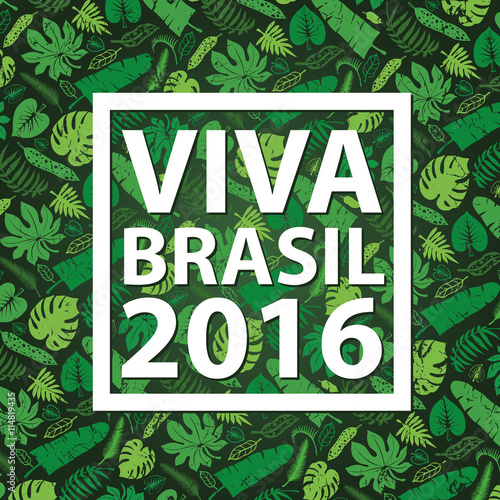 Brasil 2016.Tropical leaves background.Green