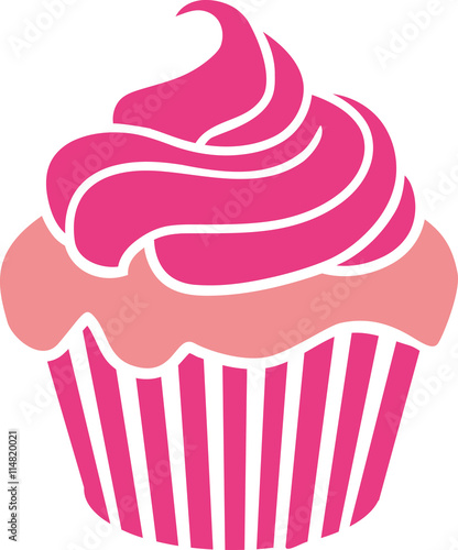Cupcake with pink cream on rose dough