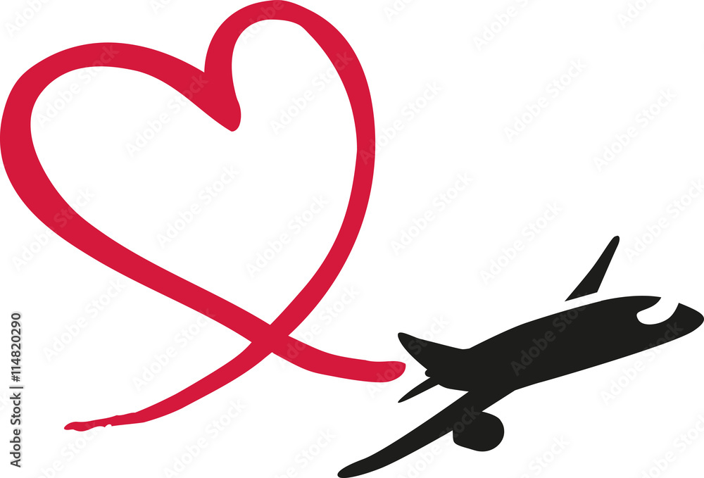 Airplane drawing a heart in the sky Airplane drawing a heart in the sky