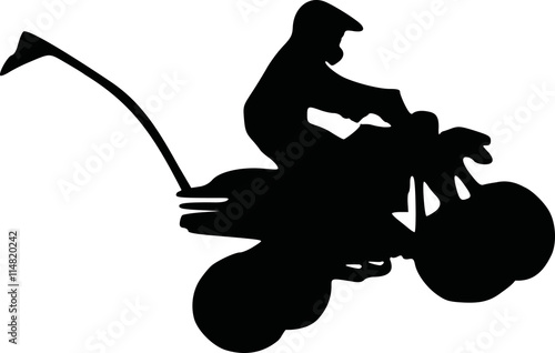 Silhouette of a quad driver