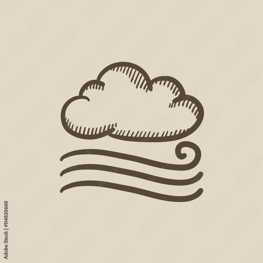 Windy cloud sketch icon. Windy cloud sketch icon.
