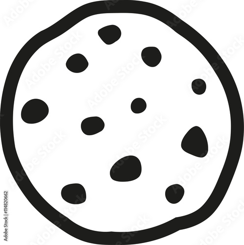 Chocolate chip cookie outline