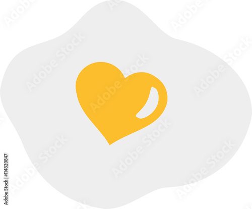 Fried egg with heart yolk