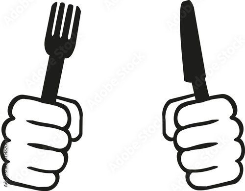 Hands with knife and fork