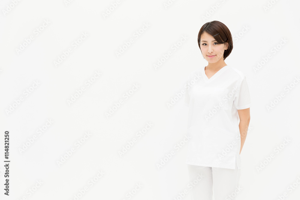 young asian nurse isolated on white background young asian nurse isolated on white background