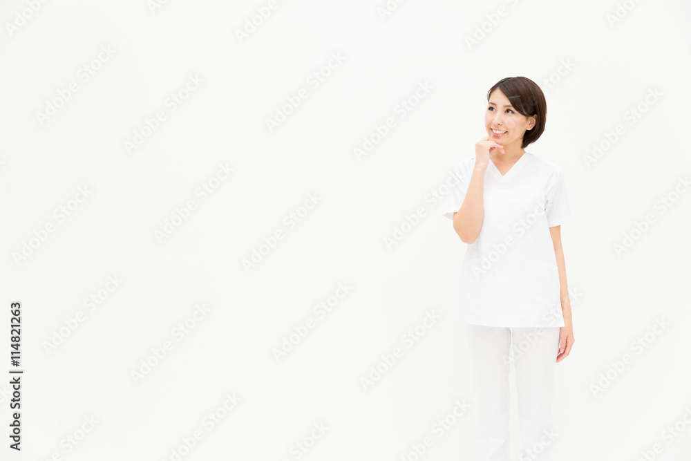 young asian nurse isolated on white background young asian nurse isolated on white background