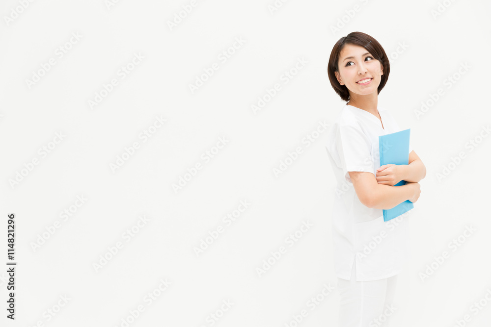 young asian nurse isolated on white background young asian nurse isolated on white background