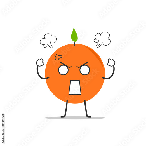 angry orange simple clean cartoon illustration