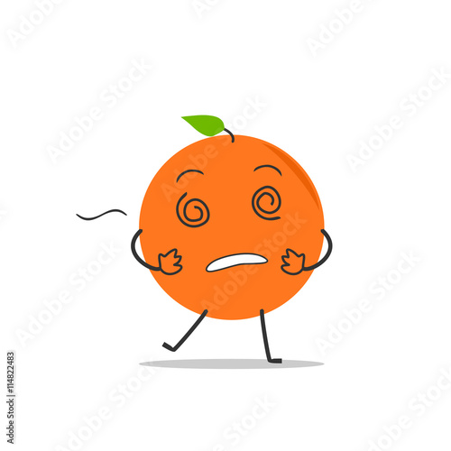 dizzy orange simple clean cartoon illustration