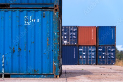 Fotografie Blue Containers in cargo.