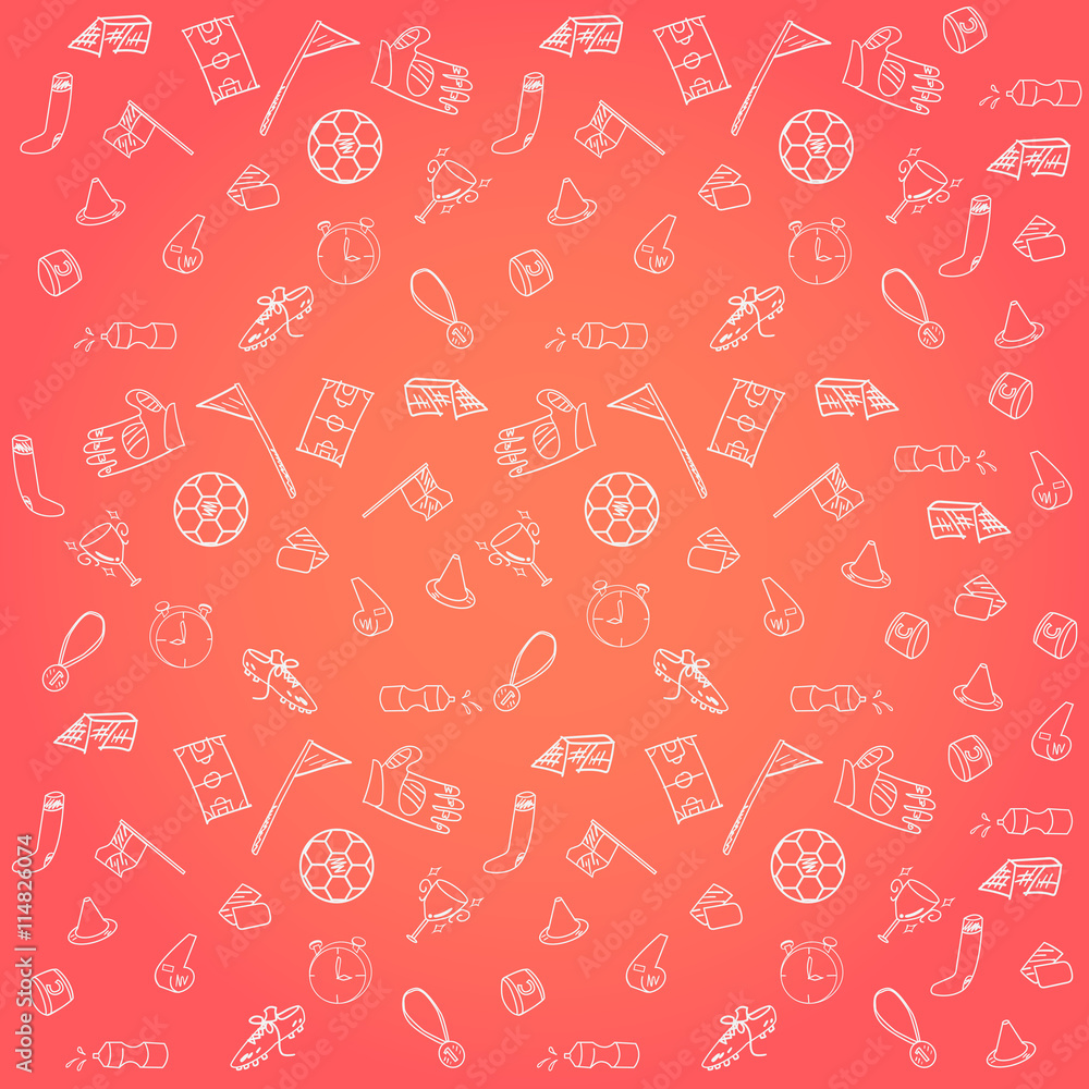 Soccer or football pattern in cartoon flat style icon.
